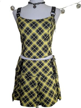 Dolls Kill Plaid Corset Top And Mini Skirt Set